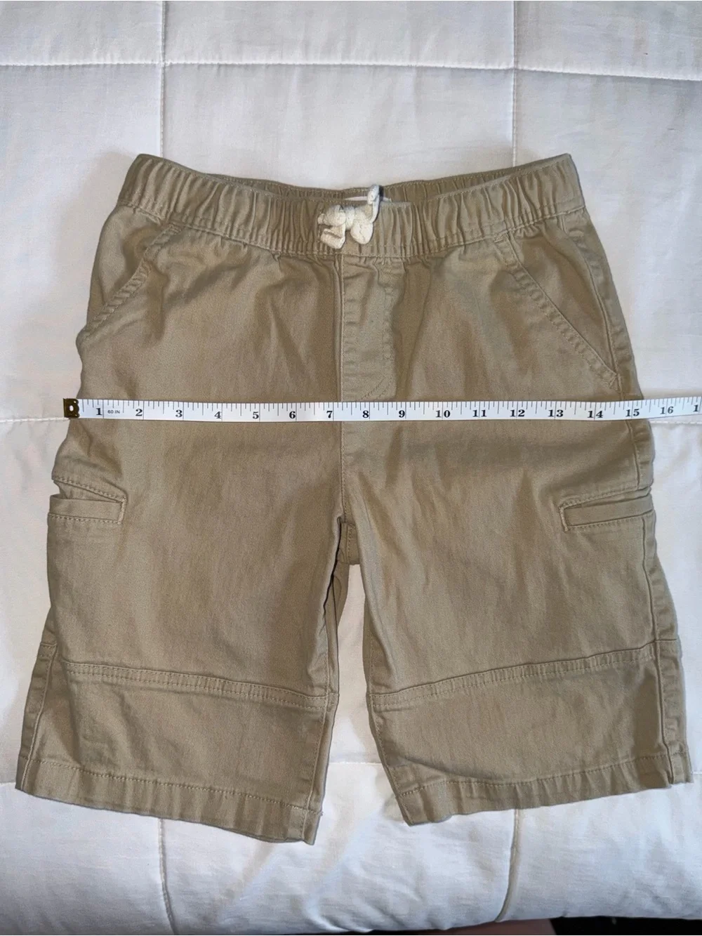 Epic Threads Kids Cargo Elastic Waist Khaki Shorts - Medium
